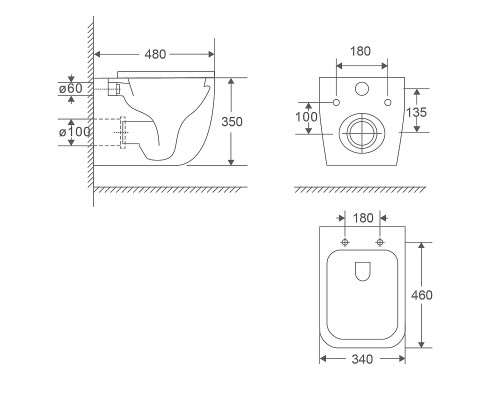 Унитаз AQUAme AQM2016PRO подвесной цвет Белый глянцевый с сиденьем Микролифт