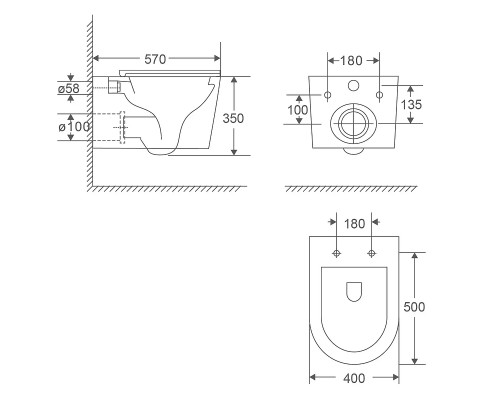 Унитаз AQUAme AQM2017PRO подвесной цвет Белый глянцевый с сиденьем Микролифт