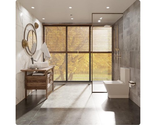 Унитаз компакт AQUAme AQM1005PRO цвет Белый глянец без бачка с сиденьем Микролифт