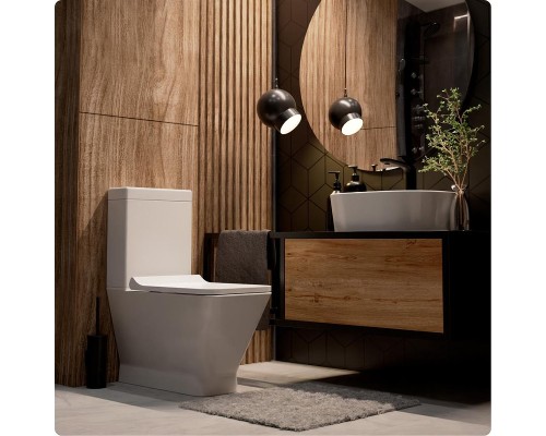 Унитаз компакт AQUAme AQM1005PRO цвет Белый глянец без бачка с сиденьем Микролифт