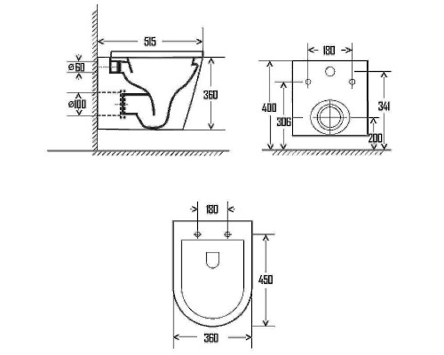Унитаз AQUAme AQM2001 подвесной Белый глянец с сиденьем Микролифт