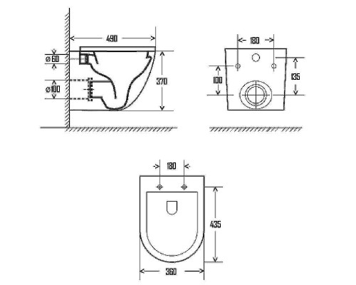 Унитаз AQUAme AQM2002 подвесной Белый глянец с сиденьем Микролифт
