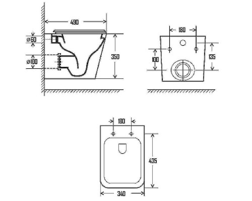 Унитаз AQUAme AQM2004 подвесной Белый глянец с сиденьем Микролифт