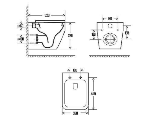 Унитаз AQUAme AQM2009 подвесной Белый глянец с сиденьем Микролифт
