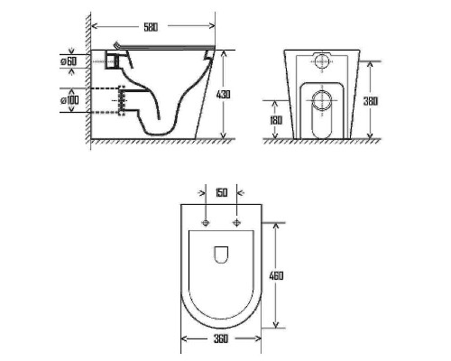 Унитаз AQUAme AQM3001 приставной Белый глянец с сиденьем Микролифт