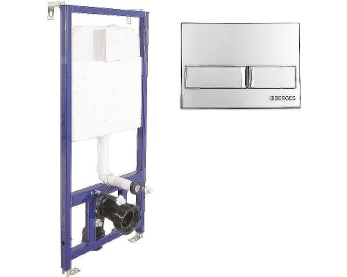 Комплект унитаза AQUAme AQM2002 с инсталляцией Berges Novum L3 040213 с сиденьем Микролифт и клавишей смыва Хром