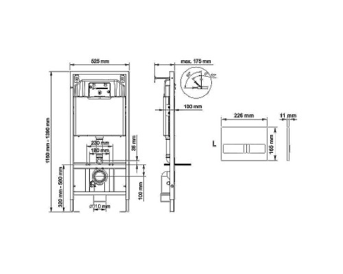 Комплект унитаза AQUAme AQM2002 с инсталляцией Berges Novum L3 040213 с сиденьем Микролифт и клавишей смыва Хром