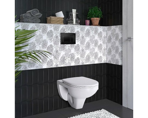 Комплект унитаза AQUAme AQM2004 с инсталляцией Berges Atom 410 040332 с сиденьем Микролифт и Черной матовой клавишей смыва