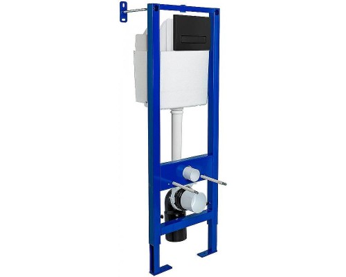 Комплект унитаза AQUAme AQM2004 с инсталляцией Berges Atom 410 040340 с сиденьем Микролифт и Черной матовой клавишей смыва