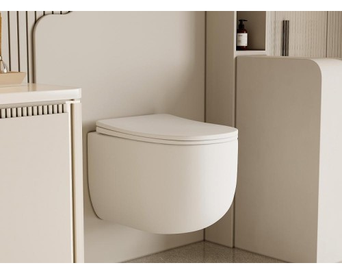 Унитаз Abber Bequem AC1104TMW подвесной цвет Белый матовый с сиденьем Микролифт