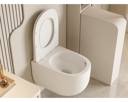 Унитаз Abber Bequem AC1104TMW подвесной цвет Белый матовый с сиденьем Микролифт