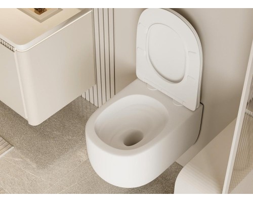 Унитаз Abber Bequem AC1104TMW подвесной цвет Белый матовый с сиденьем Микролифт