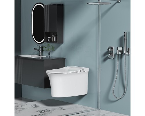 Унитаз Abber Bequem AC1124P подвесной цвет Белый с сиденьем Микролифт