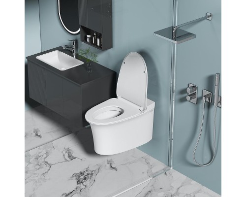 Унитаз Abber Bequem AC1124P подвесной цвет Белый с сиденьем Микролифт