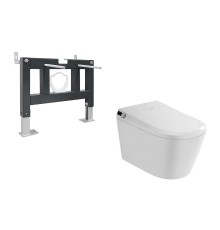 Комплект унитаза биде с инсталляцией Abber Bequem AC1119S-AC0101P цвет Белый с сиденьем Микролифт