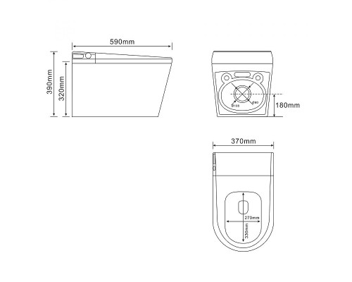 Комплект унитаза биде с инсталляцией Abber Bequem AC1119S-AC0101P2 цвет Белый с сиденьем Микролифт