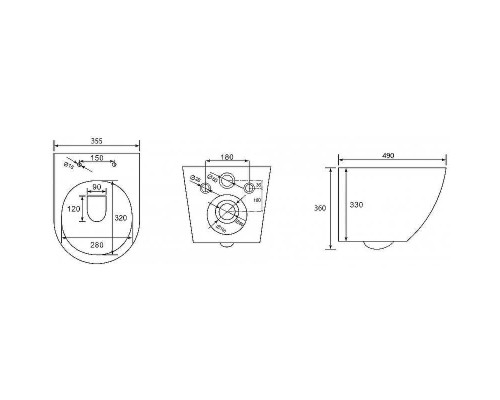 Комплект унитаза с инсталляцией Abber Bequem AC1100-AC0105-AC0121 с сиденьем Микролифт и клавишей смыва Хром