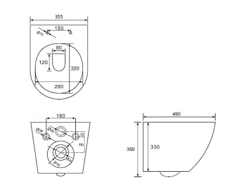 Унитаз Abber Bequem AC1102T подвесной с сиденьем Микролифт