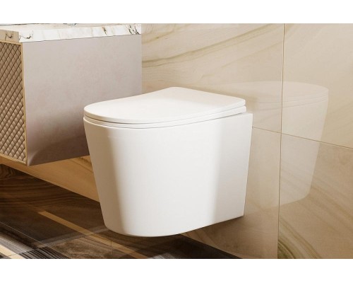 Унитаз Abber Bequem AC1102TMW подвесной цвет Белый матовый с сиденьем Микролифт