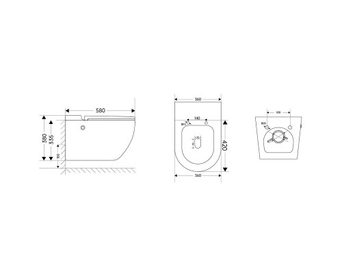 Унитаз Abber Bequem AC1108PMB подвесной цвет Черный матовый с сиденьем Микролифт