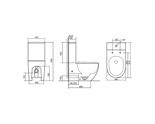 Унитаз компакт Abber Bequem AC1110T цвет Белый с сиденьем Микролифт