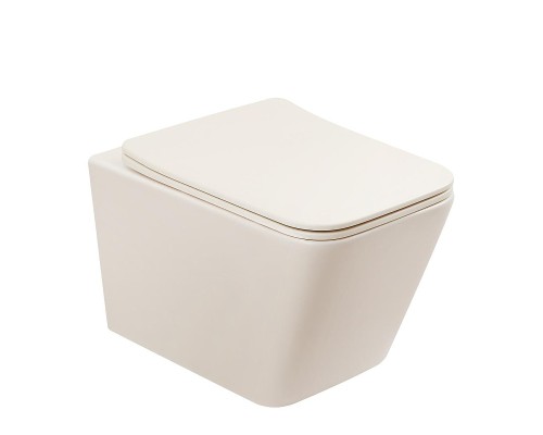 Унитаз Abber Rechteck AC1201MBE подвесной цвет Светло-бежевый матовый с сиденьем Микролифт