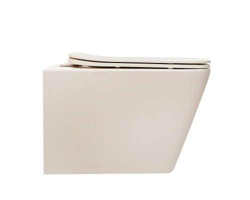 Унитаз Abber Rechteck AC1201MBE подвесной цвет Светло-бежевый матовый с сиденьем Микролифт