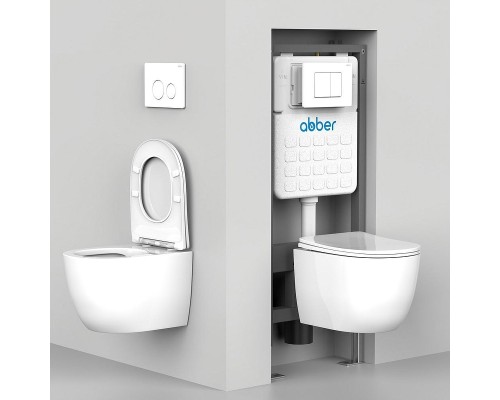 Унитаз Abber Rechteck AC1201MBE подвесной цвет Светло-бежевый матовый с сиденьем Микролифт