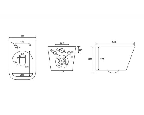Унитаз Abber Rechteck AC1201MBE подвесной цвет Светло-бежевый матовый с сиденьем Микролифт