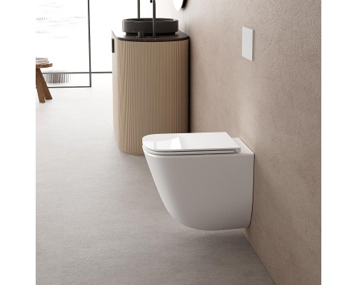 Унитаз Abber Rechteck AC1220TC подвесной цвет Белый с сиденьем Микролифт