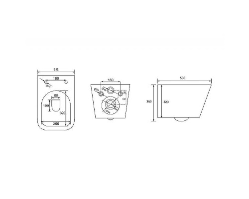 Унитаз Abber Rechteck AC1201MB подвесной Черный матовый с сиденьем Микролифт