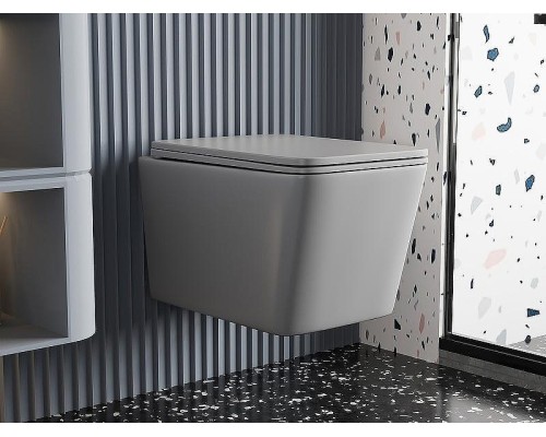 Унитаз Abber Rechteck AC1201MG подвесной Серый матовый с сиденьем Микролифт