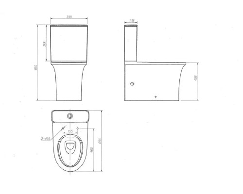 Унитаз компакт Arrow AB2230H цвет Белый без бачка и сиденья