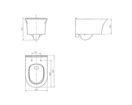 Унитаз Arrow AHB2157 подвесной цвет Белый без сиденья