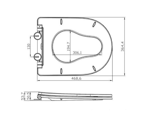 Унитаз Arrow AHB2157 подвесной цвет Белый без сиденья