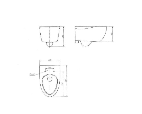 Унитаз Arrow AHB2162H подвесной цвет Белый без сиденья