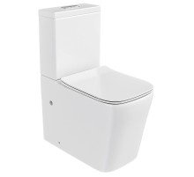 Унитаз компакт Bas Kvadro Rimless УНИ0027 цвет Белый с бачком и сиденьем Микролифт
