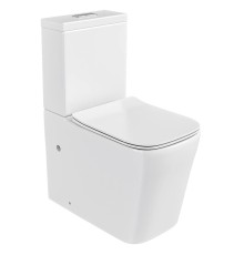 Унитаз компакт Bas Kvadro Rimless УНИ0027 цвет Белый с бачком и сиденьем Микролифт