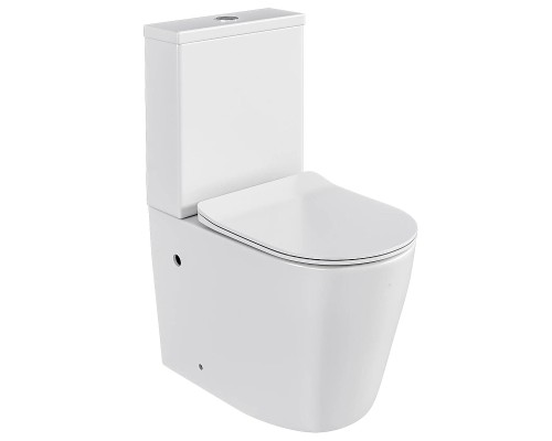Унитаз компакт Bas Round Rimless УНИ0028 цвет Белый с бачком и сиденьем Микролифт