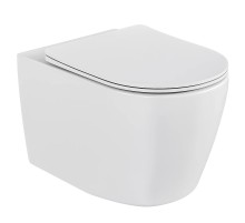 Унитаз Bas Round New Rimless УНИ0026 цвет Белый с сиденьем Микролифт