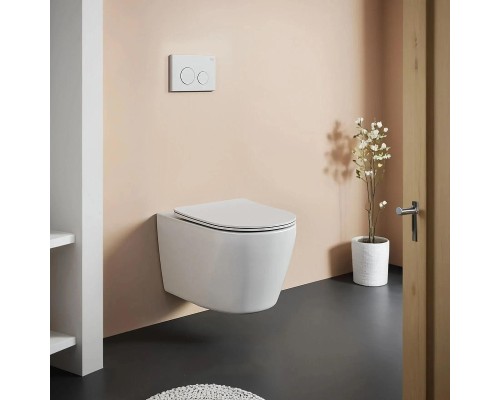 Унитаз Bas Round New Rimless УНИ0026 цвет Белый с сиденьем Микролифт