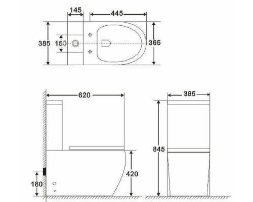 Унитаз компакт BelBagno Amanda BB051CPR без бачка и сиденья