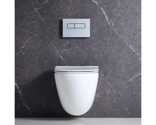 Комплект унитаза BelBagno Amanda BB051CHR+BB051SC с инсталляцией WellWant Standart 50 WWISI111BB с сиденьем Микролифт и Черной матовой клавишей смыва