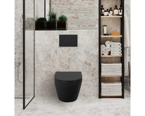 Унитаз BelBagno Colorato BB062CHR-MB подвесной Черный без сиденья