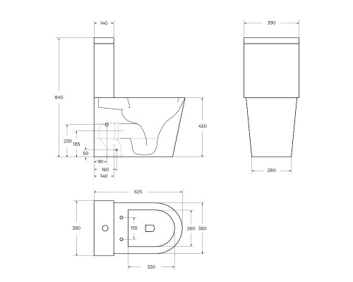 Унитаз компакт BelBagno Flay-R BB2149CP-TOR/SC цвет Белый без бачка с сиденьем Микролифт