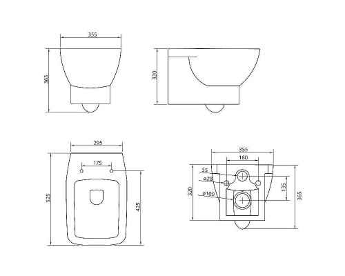 Унитаз BelBagno Lago BB128CH/BB128SC подвесной с сиденьем Микролифт