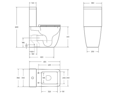 Унитаз компакт BelBagno Luce-Tor BB2197CP-TOR/SC/BB2197T с бачком и сиденьем Микролифт