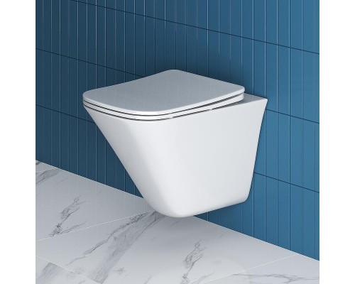 Унитаз BelBagno Marmi BB052CHR/BB052SC подвесной с сиденьем Микролифт