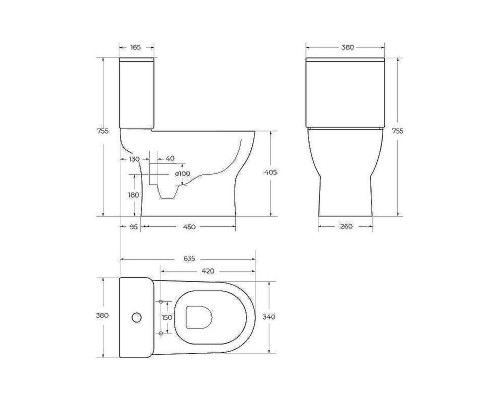 Унитаз компакт BelBagno Steam BB130CPR/SC без бачка с сиденьем Микролифт