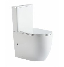 Унитаз компакт CeramaLux NS2177 цвет Белый с бачком и сиденьем Микролифт